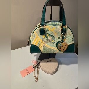 Juicy Couture Vintage Paisley Bowler Bag and Wallet, NWT